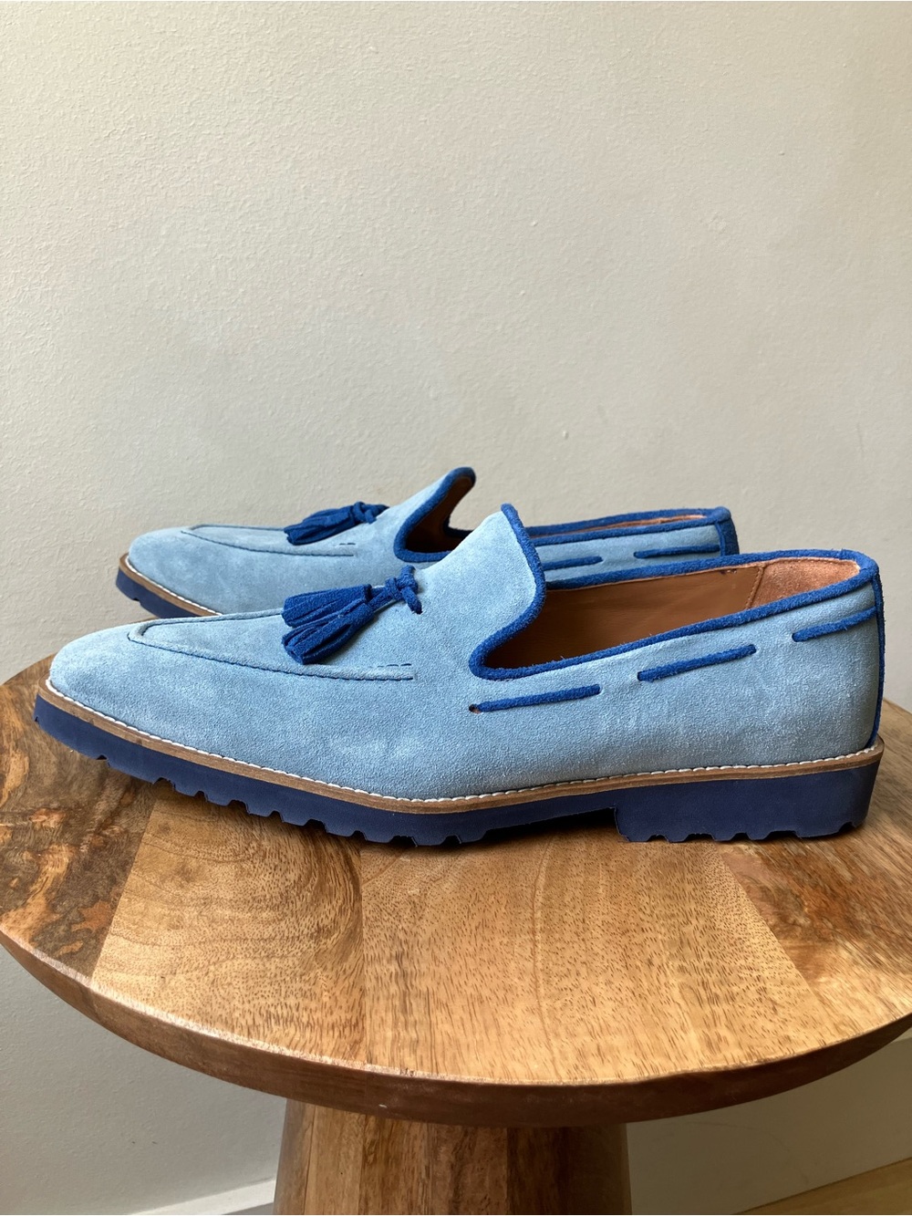 Girotti | Men’s Tassel Cobal Suede Two Tone Loafer